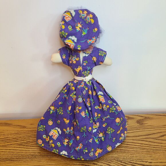 Vintage Topsy Turvy Handmade Folk Art Doll Rag Doll Two Dolls In One Primitive - Picture 8 of 10